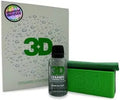 Ceramic coating product set with a bottle, applicator pad, and packaging on a white background.