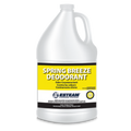 4 liter container of Spring Breeze deodorant on a white background yellow lable 