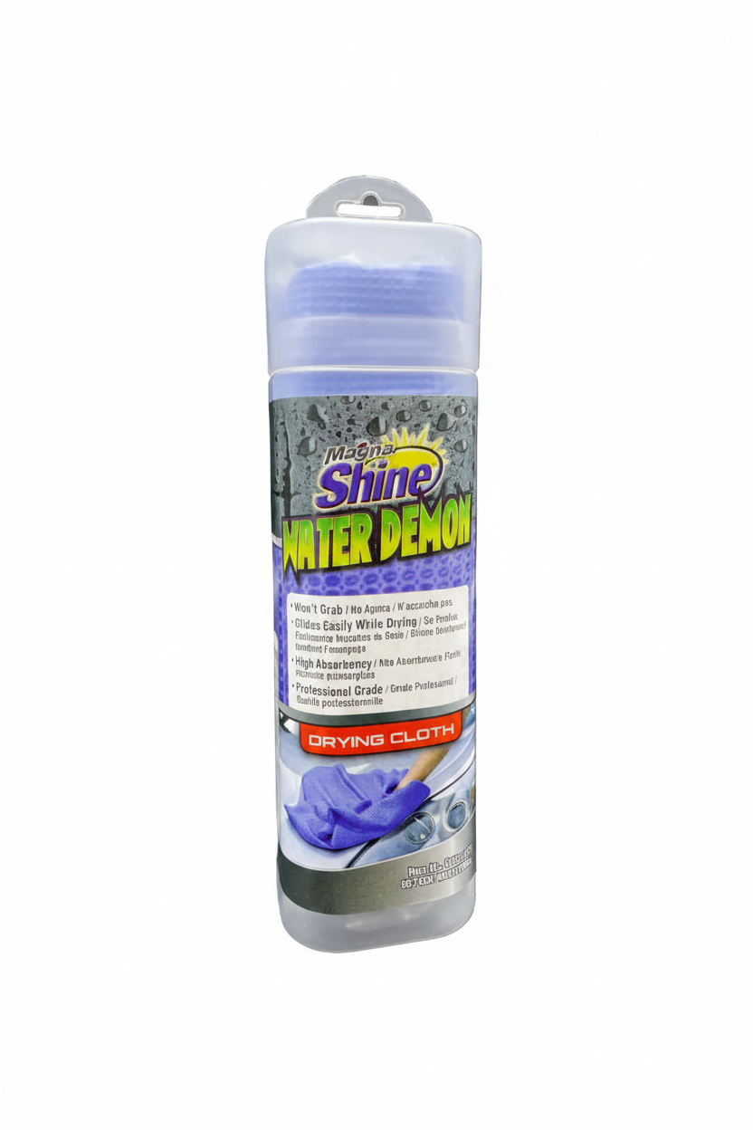 Magna Shine | Water Demon | chamois synthetic drying cloth packaging on a white background 