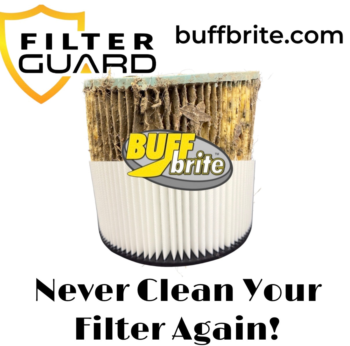 Buff Brite Filter Guard — breathable shop vac pre-filter sleeve | BIOMEKANIKAL